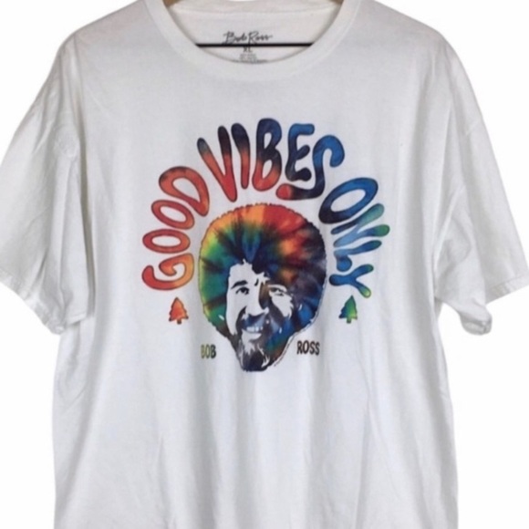 Men’s Bob Ross t shirt size large good vibes only - Picture 1 of 5